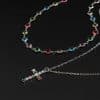 Crystal Cross Necklace Men's Retro High Sense