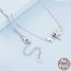 New S925 Sterling Silver Colorful Exquisite Dragonfly Necklace