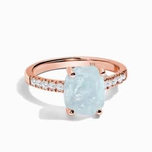 Fashion Raw Aquamarine Moonlight Women's Ring