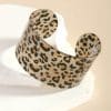 European And American Personalized Design Irregular Opening Glitter Leopard Print Resin Bracelet