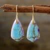 Unique Natural Stone Jewelry Ethnic Gold Plated Earrings For Women