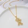 1PCS Fashionable Gold Diamond Crown Uppercase Letter Popular Pendant Necklace Suitable For Daily Use Festivals Parties Gifts Jewelry Set