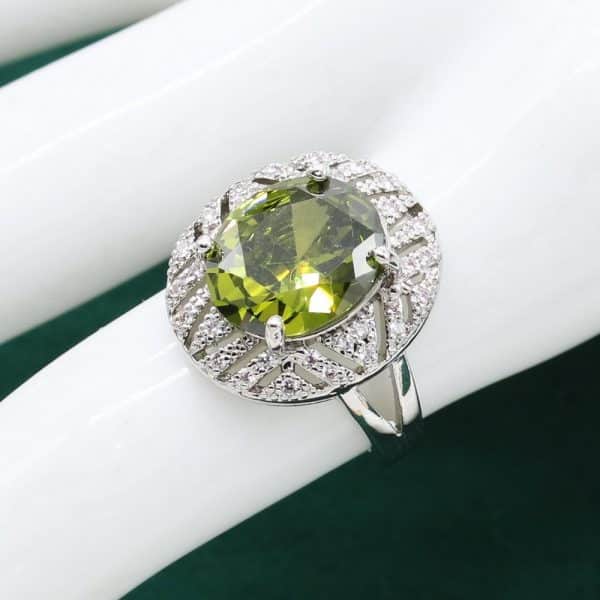 Anti-allergy Zircon Necklace Earring Ring Ornament Suit