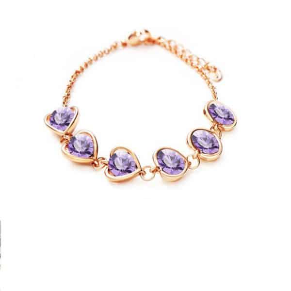 High-end Fashion Peach Heart Crystal Bracelet