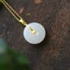 Simple Female White Stone Pendant Necklace