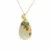 Women's Palace Style Ancient White Jade Necklace