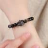 Creative Niche Cute Lying Rabbit Simple Obsidian Bracelet