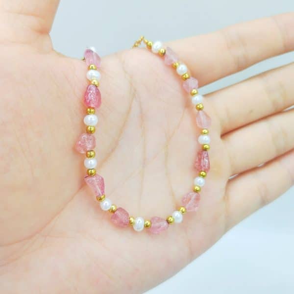 European And American Fashion Cool Crystal Stone Pearl Bracelet
