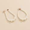Women's Sterling Silver Pearl Inlaid Circle Stud Earrings