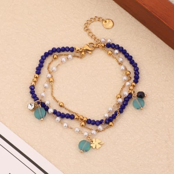 Titanium Steel Beaded Multi-layer Crystal Bracelet String