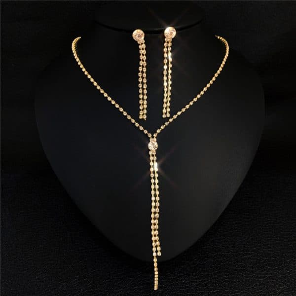 Bridal Ornament Set Wholesale Handmade Fashion Tassel Claw Chain Necklace Earrings Photography Jewelry Set