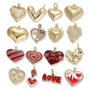 Oil Dripping Red Love Pendant Micro Inlaid Zircon Accessories