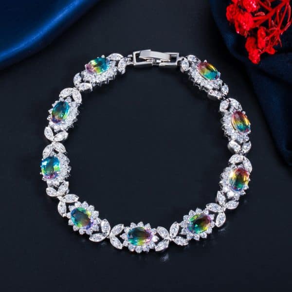 Copper Inlaid Zircon Full Diamond Bracelet