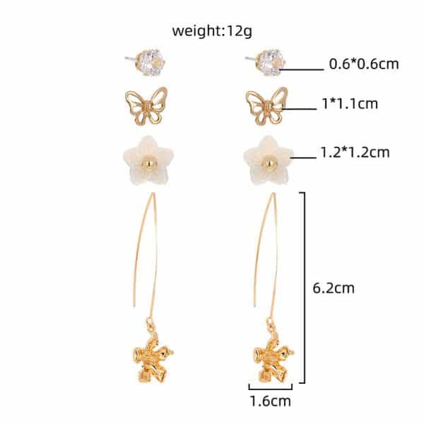 Set Combination Earrings Simple Temperament All-match Pearl Earrings