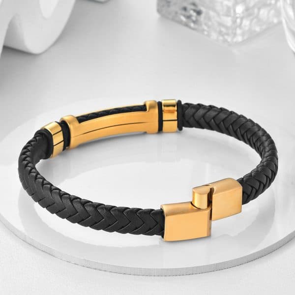 European And American Popular Simplicity Men's Weaving Leather Bracelet