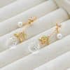 Women's White Crystal Drop Earrings
