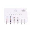 Fashion Color Brick Glossy Brick Stud Earrings Set Of 6