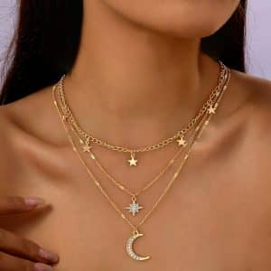 Multi-layer Sexy Crescent XINGX-shaped Necklace Women's Classic