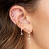 Tassel Blue Flower Earrings Set Temperament