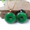 Emerald Round Jade Pendant Pendant Gold Inlaid With Jade Safety Buckle