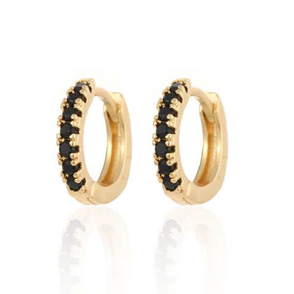 European And American Ins Round Micro-set Color Zircon Ear Buckle
