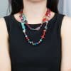 Colorful Natural Agate Crystal String Beads Long