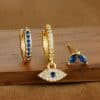 Lady Temperament Trendy Earrings Buckle Stud 3-piece Set