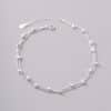 925 Sterling Silver Interval Round Beads Double-circle Anklet Female