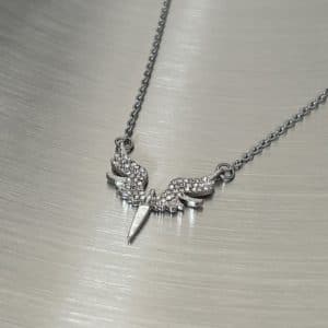 Fate Of Heart Wings Diamond-studded Necklace Men And Women Cold Wind