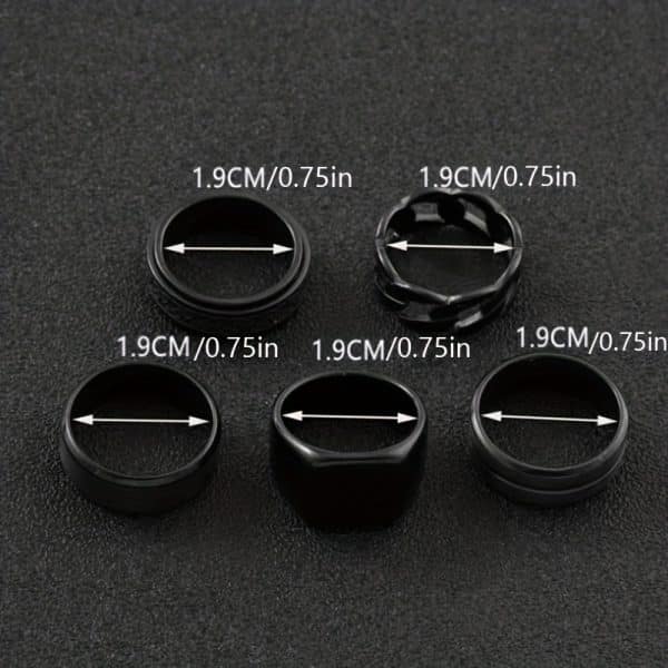 Stainless Steel Ring Five-piece Set Rotatable Decompression Ring Simple Advanced