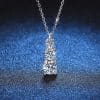 Female Geometric Three-Life Stone Pendant Zircon Inlaid