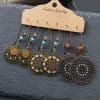 European And American Alloy Dripping Oil 3 Pieces Set Earrings