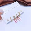 INS Wind Zircon Micro Set Geometric Stud Earrings