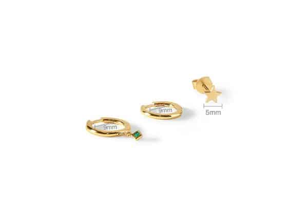 Women's Fashion Sterling Silver Star Face Earrings Set