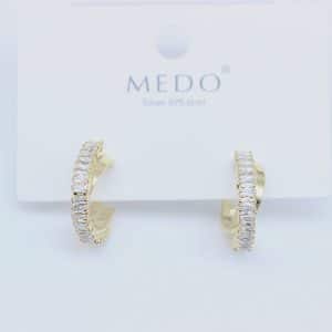 Women's Creative C-shaped Zircon Circle Stud Earrings