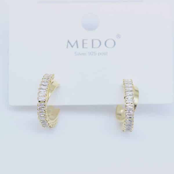 Women's Creative C-shaped Zircon Circle Stud Earrings