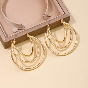 Ins Style Metal Multi-layer Circle Women's Earrings