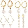 Ladies European And American Pearl Earrings Set Of 4