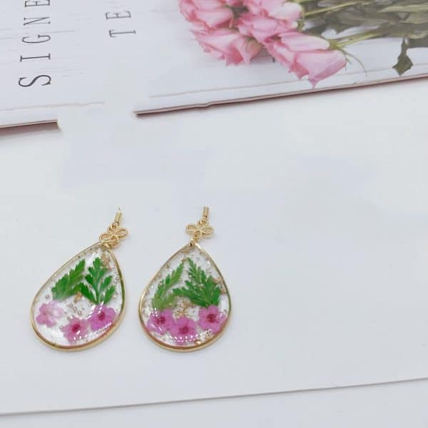 Women's Natural Dry Flower Drop Earrings