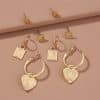Metal Portrait Love Pendant Fashion Personality Combination Set Earrings