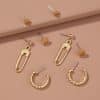 Korean style cold wind geometric set earrings creative metal wild trend temperament ladies earrings earrings