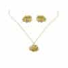 Geometric Leaves Texture Flower Love Heart Earrings And Necklace Set