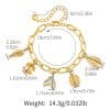 Copper Plating 18K Real Gold Color Retaining Bracelet Retro High Sense Handmade Pendant Bracelet