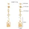 Hot selling hip-hop street accessories in Europe and America, diamond cross portrait tag earrings set earrings