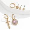 Retro Temperament Micro-set Rhinestone Love Cross Earrings