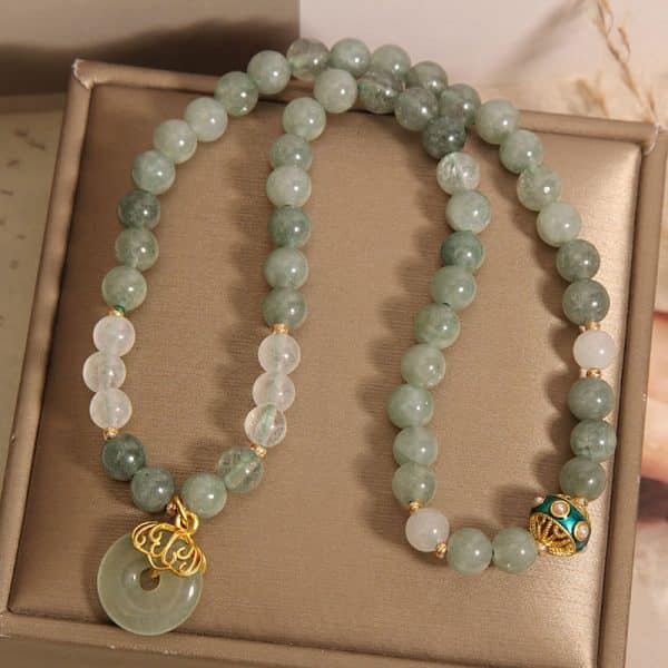 Aventurine Double-layer Jade Bracelet For Women Light Luxury Minority Exquisite Peace Buckle
