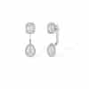 Full Diamond Square Drop Front And Rear Eardrops