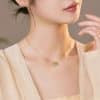 Women's Sterling Silver Bamboo Joint Peace Buckle Necklace