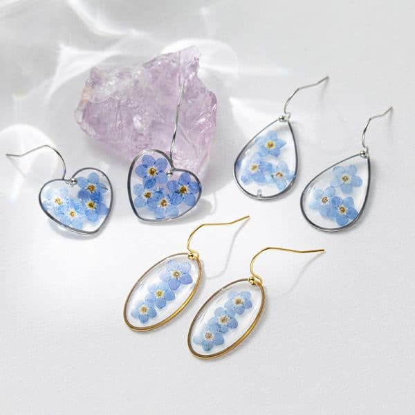 Dried Resin Water Drop Earrings