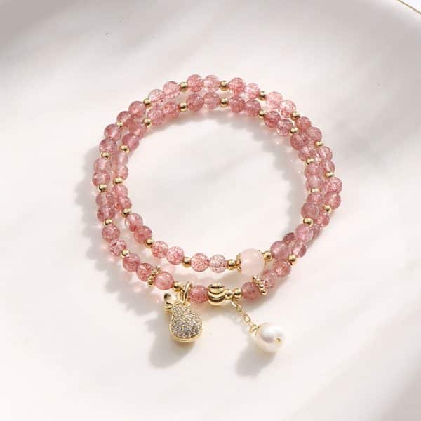 Strawberry Quartz Bracelet Money Drawing And Luck Changing